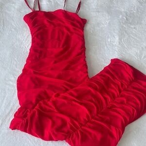 Fashion Nova Vibrant Red Ruched Chemise